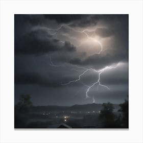 Lightning In The Sky Canvas Print