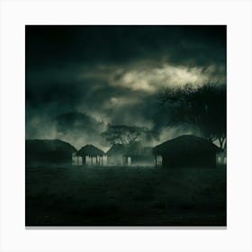 Dark Night In A Village Canvas Print