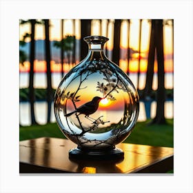 Bird In A Bottle Canvas Print