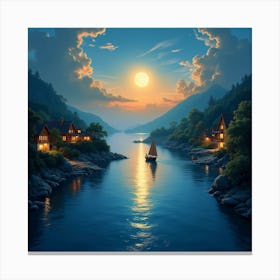 Sunset By The Lake 1 Canvas Print