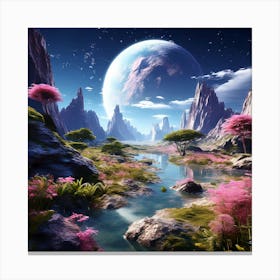 Space Landscape art print Canvas Print