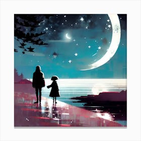 Moonlight lovers Canvas Print