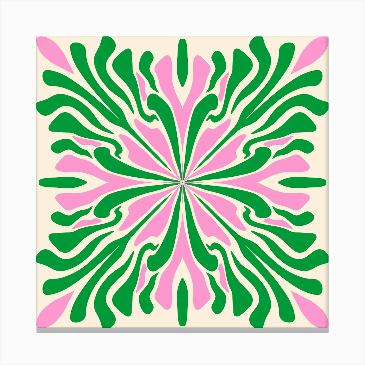 Abstract liquid petals - green and pink Canvas Print by Wackapacka