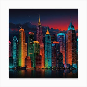 New York City At Night 1 Canvas Print