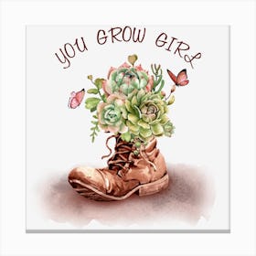 You Grow Girl Wildflowers Canvas Print