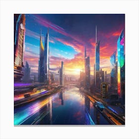 Futuristic Cityscape 112 Canvas Print