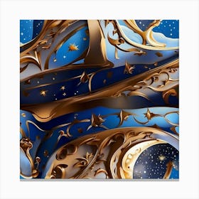 Moon And Stars 1 Canvas Print