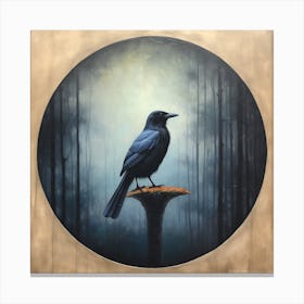 Crow in Circle Canvas Print