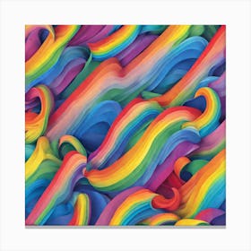 Rainbow Wavy Pattern Canvas Print