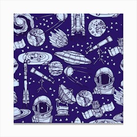 Spaceships And Planets 1 Canvas Print