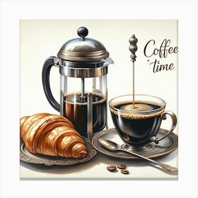 Coffee Time Coffee Lover Wall Print Art A Chic And Delightful Scene Perfect For Enhancing Any Space With The Love Of Coffee And A Touch Of Elegance Canvas Print