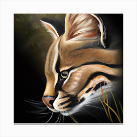 Pretty Cat Profile Painting Canvas Print
