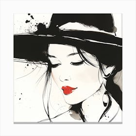 Woman In A Hat Canvas Print