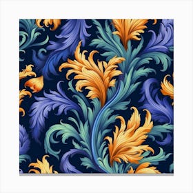 Seamless Floral Pattern 1 Canvas Print