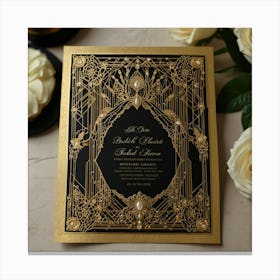 Deco Wedding Invitation 1 Canvas Print