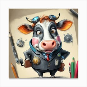 Cartoon Cow 9 Canvas Print