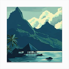 A Tahiti In French Polynesia Minimal Illustratio 1720357241 1 Canvas Print