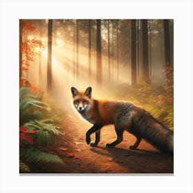 Red Fox In The Forest Canvas Print