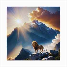 Lion In The Mountain Canvas Print