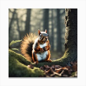 Red Squirrel In The Forest 36 Canvas Print