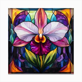 Flowers Stained Glass Sublimation 11 Canvas Print