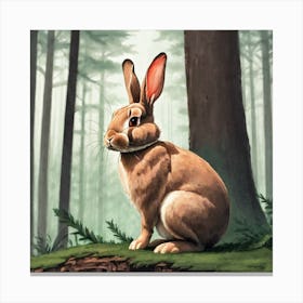 Rabbit In The Woods 2 Canvas Print