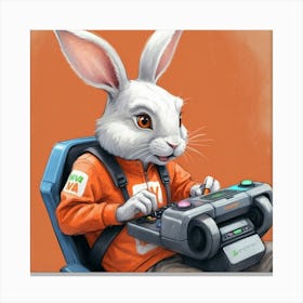 Rabbit In A Car 2 Canvas Print