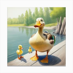 Duck Family 11 Canvas Print