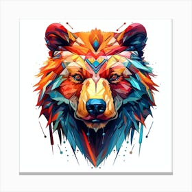 Colorful Bear Head Canvas Print