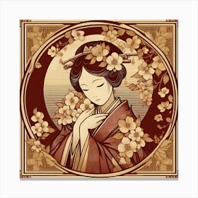 Creative Geisha Illustration 41 Canvas Print