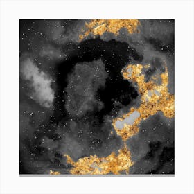100 Nebulas in Space with Stars Abstract in Black and Gold n.019 Canvas Print