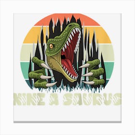 Kids Nine Year Old Tyrannosaurus Dinosaur Kids 9th Birthday Canvas Print