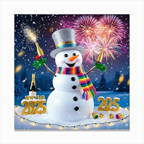 Leonardo Phoenix 09 A Jovial Snowman Adorned With A Glittering 3 Canvas Print