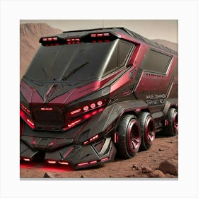 Mars Dominion Transit Rover Crimson Eclipse Canvas Print