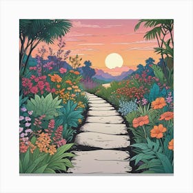 Into The Garden Ai Art Wall Art Design Illustration (40) Canvas Print