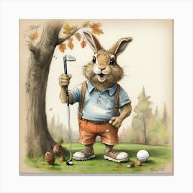 Bunny Golfer 3 Canvas Print