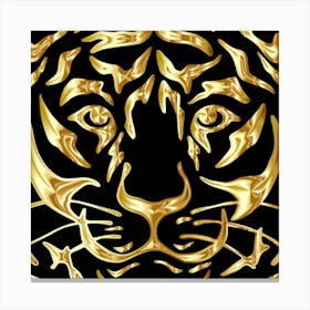 Gold Tiger Head Canvas Print