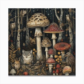 Forest At Night Canvas Print