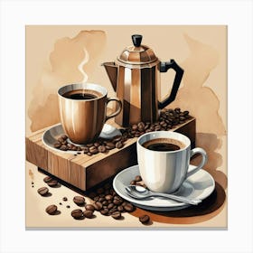 Default Still Life With Coffee Art Print 0 Canvas Print