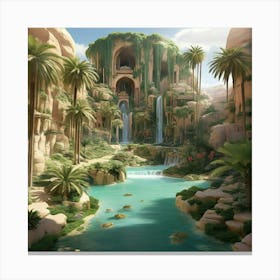 Egyptian Landscape Art print Canvas Print