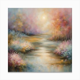 Sunset In The Forest Canvas Print