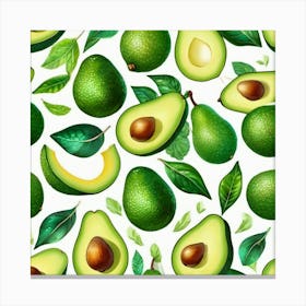 Avocado Seamless Pattern Canvas Print