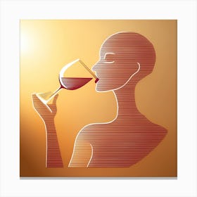 Woman Drinking Wine Canvas Print