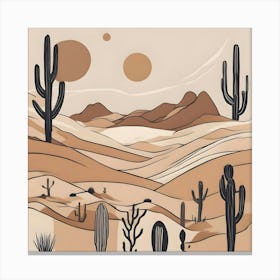 Boho Desert Landscape Canvas Print