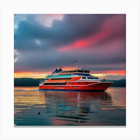 Sunset On A Cruise Ship 5 Canvas Print