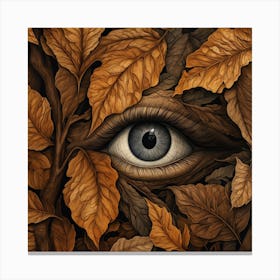 Eye In The Leaves Canvas Print