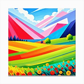 Colorful Landscape Painting Canvas Print