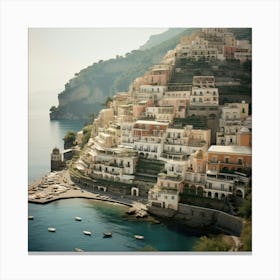 Italy, Mediterranean, Summer Vintage Film Photography Canvas Print