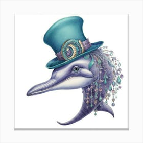 Dolphin In Top Hat Stampe su tela