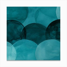 Blue Watercolor Circles Canvas Print